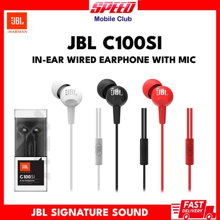 JBL C100SI InEar Wired Headphone With Mic Pure Bass Sound JBL