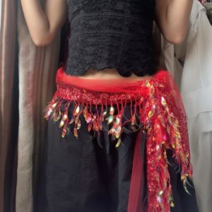 XYAX Thời trang Y2K Khăn hông nhảy jazz Hip-hop Trang trí quần jeans Thắt lưng có tua rua Có thể điều chỉnh Dụng cụ kéo dài áo Thắt lưng sequin Thời trang đường phố