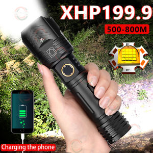 XHP70+COB Flashlight USB rechargeable aluminum alloy LED flashlight with side light Outdoor waterproof multifuntion Torch original
