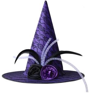 Veil Lace Witch Hat Halloween Costume Accessory for Halloween Party Veil Headwear for Masquerade Cosplay