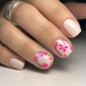 Square Press On Nail Flower Fake Nail Glues On Nail Artificial Acrylic Nail 12 Size 24pcs Stick On Nail for Women Girls