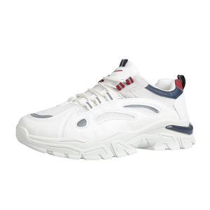 YOTO Men Shoes Lace Up Design Breathable Leather Made Low-cut Fashion Rubber Shoes for Men Casual Breathable Sneakers