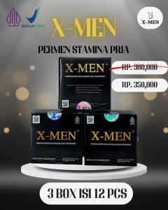 X-MEN PERMEN KERAS GINSENG RASA PEPPERMINT 3 BOX ISI 12 PCS