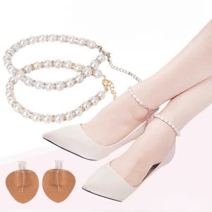Quai giày vòng ngọc chống tuột gót chân khi mang giày cao gót - Quai đính hạt ngọc phụ kiện thay thế dây đeo giày chống trược (giá 1 đôi)