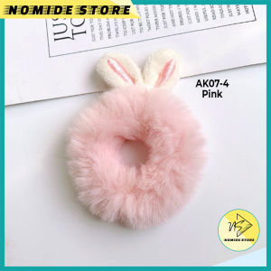 ikat rambut korea aksen BULU KELINCI Wanita Aksesoris karet rambut anak AK07 NOMIDE