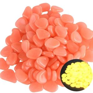 Pack of 100 Glowing Pebbles Glowing Stone for Aquariums Garden Decors and Craft Projects Resin Garden Stone