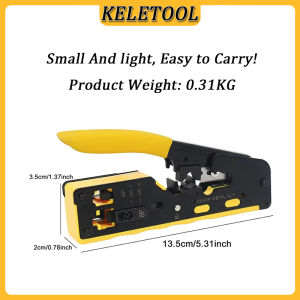 Crimping tool for wire stripping and cutting vertical crimping network cable pliers through-hole Cat7 Cat6 Cat5 pliers