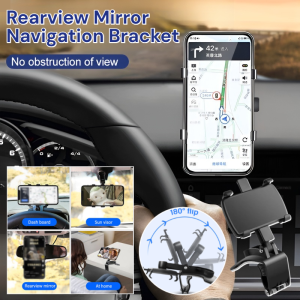 Car Multifunctional Mobile Phone Holder Rearview Mirror Navigation Bracket Car Phone Holder Dashboard Mount