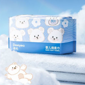 DEEYEO Baby Wipes Natural 💦 Deeyeo德佑小白羊洗脸巾绵柔巾 Tuala Muka Tisu Bayi Kapas Lembut Wet Wipes Wet Tissue 80 Wipes
