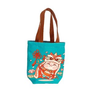 EDDY SONG Letter Canvas Dragon Shoulder Bag Animal Print Large Capacity Cartoon Dargon Tote Bag Gifts New Year Gifts Bag Happy New Year Handbag Shopping