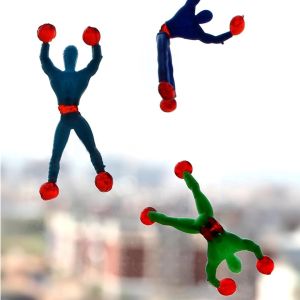 SG Bundle 10pcs Sticky SpiderMan Climbing Wall Superman Climbing Man Toy Climbing Wall Spiderman