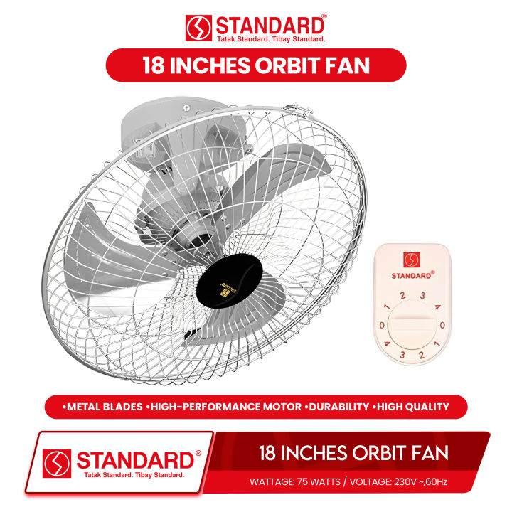 Standard Orbit Fan 18" 75W 4 Metal Blade Gold Mind Everyday Low Price