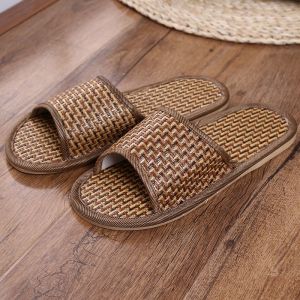 Natural Tropical Couples Home Vine Grass Woven Mens and Womens Bamboo Vine Summer Slippers cool