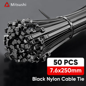 Mitsushi 50pcs Nylon Cable Tie 9.0*550 Black/White Locking Zip Ties Cable Strap Wire Cable Zip Ties