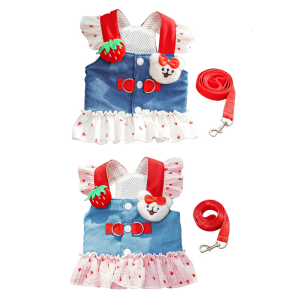 Girl Cats Dress Wedding Costume Apparel Princess T-Shirt Puppy Beach Dress Strawberry Holiday Party Costumes