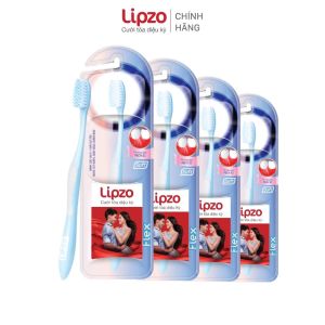 [Combo 5] Bàn Chải Đánh Răng Lipzo Flex Khay Màu Pastel Công Nghệ Lông Bàn Chải Lõi Kép Chỉ Tơ Nha Khoa Siêu Linh Hoạt