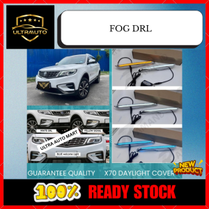 PROTON X70 STRAIGHT LINE SPEC FRONT BUMPER FOG LIGHTS LAMP COVER DAYLIGHT DRL LED 3 COLOUR