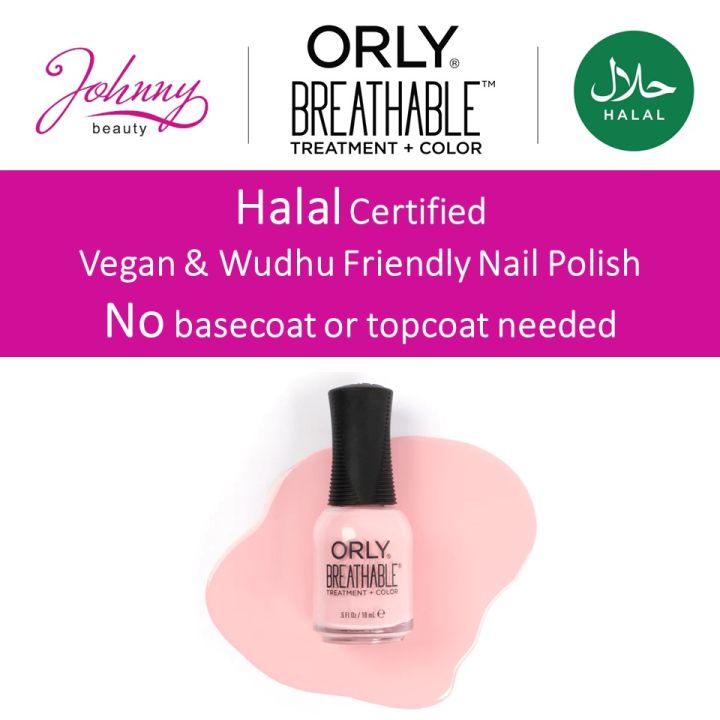 Halal Certified · WudhuFriendly · Vegan · Cruelty Free ORLY Breathable Nail Polish Nude and