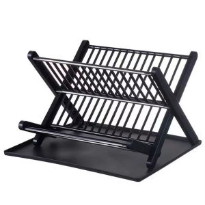 X Shape Foldable Dish Rack Plastic Lightweight Durable Rak Pinggan Modern Kitchen Drying Organizer