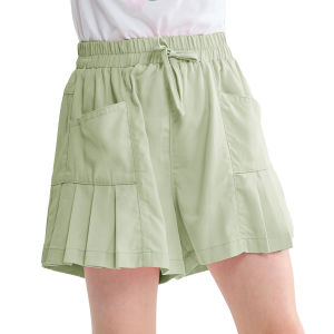 Rolanko Shorts for Girls with Pockets Pleats Design Kids Shorts for Lightweight Casual Beach Sports 5-12 Years