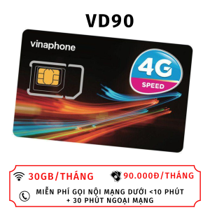 SIM Vinaphone 4G Đăng Ký Gói VD90 - BIG120 - D169G - Thoải Mái Nghe Gọi Dùng Mạng Thả Ga Giá Cực Rẻ | FREESHIP - CHƯA KÍCH HOẠT.