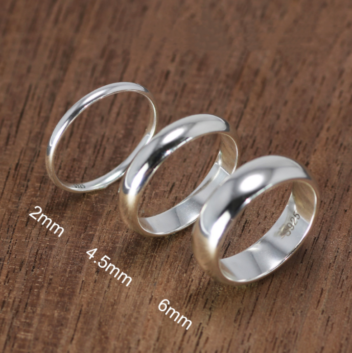 Real Pure 925 Sterling Silver Rings For Women And Men Simple