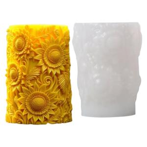 Silicone Molds Flower Cylinder Molds Epoxy Resin Molds Castings Molds Carving Pattern Wavy Plasters Molds