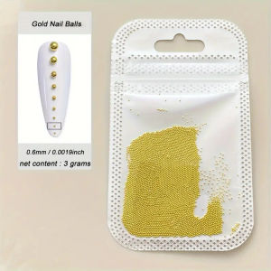 Small Steel Beads Gold and Silver Nail Art Diamond Jewelry Multi-size Round Bead Diamond Nail Arts