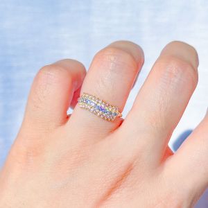 Cincin emas asli kadar 700 70 16k diamond look baris 3 listing