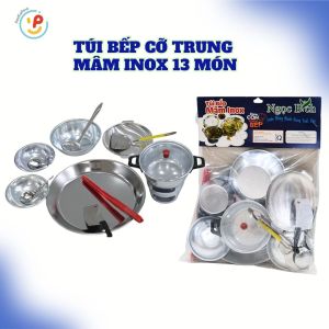 Đồ chơi nhà bếp nấu ăn túi cỡ TRUNG bằng NHÔM nấu được dùng nến NGỌC BÍCH PeeKaPaw Toys