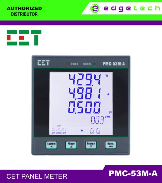 PMC53MA CET DIGITAL MULTIFUNCTION ENERGY METER LCD DISPLAY, UP TO 31ST HARMONIC, RS485