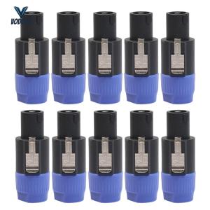 10pcs Speaker Audio Cable Plug Adapter 4-Pole 4Pin NL4FC Speaker Connector Accessories Replacement for Amplifier [Vodool Center]