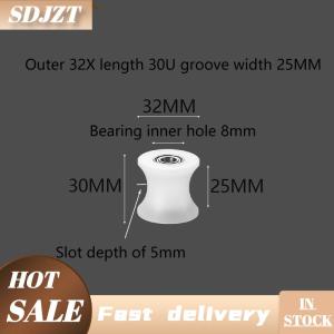 SDJZT 1Pcs Nylon U-groove Bearing Roller Track Wheel Guide Roller Support Roller Door Window Sliding Door Mechanical Pulley