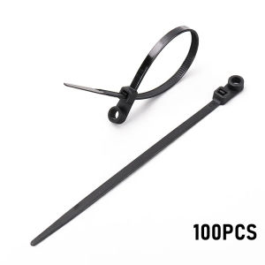 100Pcs Screw Mount Cable Ties Multipurpose Nylon Adjustable Self Locking Loop Wrap Bundle Ties Strap Wire Fastening Loop Straps