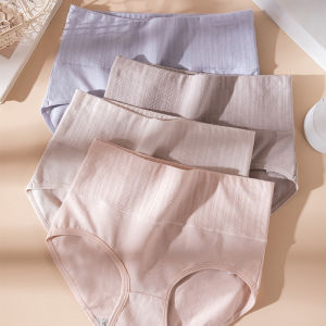 4PCS Womens Cotton Panties Plus Size Underwear Ladies Briefs Breathable Solid Color Panty Underpant Female Lingerie M-4XL