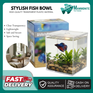 Infinity Stylish Plastic Fish Bowl Square Fish Bowl Aquarium Space Saving Simple Design Square Fish Bowl