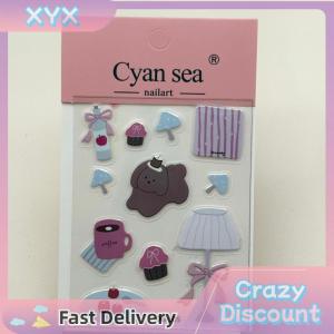 【BUY 1 TAKE 1】 1 Sheet 3D Epoxy Resin Transparent Decals INS Cute Black Cat Cartoon Jelly Sticker DIY Phone Cases Laptop Tablet Decoration