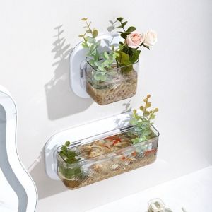 LSMSMAVDS Không cần đục lỗ Bình nhựa gắn tường Trong suốt Sáng Tạo Bể cá treo tường Chậu cây Đa chức năng Chậu hoa thủy canh Văn phòng