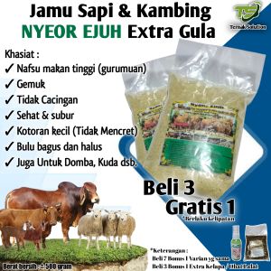JAMU SAPI DAN KAMBING NYEOR EJUH EXTRA GULA PENGGEMUK SAPI PENGGEMUK KAMBING PENAMBAH NAFSU MAKAN