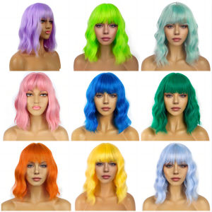 Amazon popular cross-border wigs European and American festivals cos wigs water ripples short curly hair wigs full headgear.