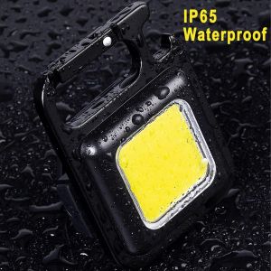 USB Rechargeable Mini LED COB Flashlight Keychain Lamp EDC Torch Outdoor Lights High Power Camping Accsesories Small Lantern