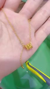 [ Premium Selection ] Slim Waist Necklace for Women Long-lasting Color Summer High-end Feel New Chinese Style Brass Imitation Jewelry Bracelet Vietnamese Sand Gold