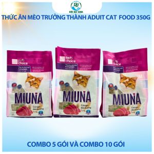 Hạt cho Mèo lớn MIUNA 350g combo 5 gói và 10 gói cung cấp dinh dưỡng hỗ trợ hệ tiêu hóa PETS CHOICE