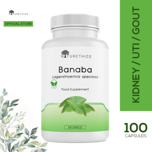Naturethics Banaba Capsules All Natural Organic Non GMO Herbal Food Supplement Healthy Organic Vitamin E Rich in Ascorbic Acid Vitamin C Antioxidant Anti Cancer Immune System Booster Liver Detoxifier glutathione Anti Gout Uric Acid Vitamin E