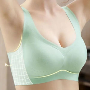 Latex Underwear Bra Womens Plus Size Seamless Bra Top Push-Up Bra Top Bh Comfortable Heat Dissipation Gather Shockproof Pad Bra