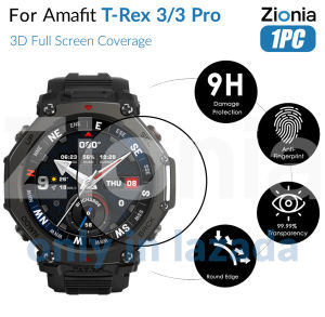 Zionia 1PC 20D HD Replacement Full Screen Curved Edge Full Coverage Protector Film for Amazfit T-Rex T Rex 3 T-Rex3 T Rex3 Pro 48mm Smart Sport Watch HD 9H 3D Protective Glass Explosion-proof Anti Scratch Film Accessories