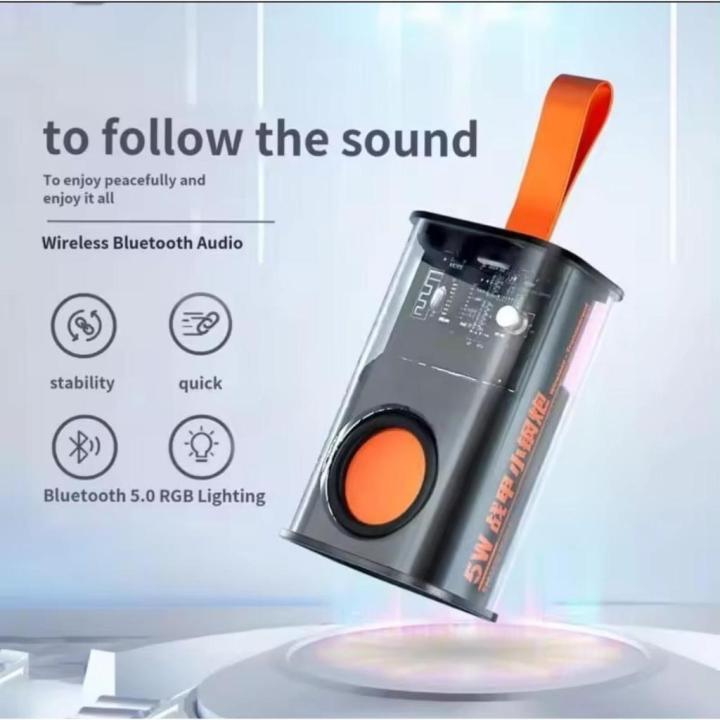 Speaker Bluetooth Mini LED Transparan A036 Plus 5w Portable Wireless ...