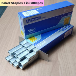 Staples Tembak R23 Paket + Isi 5000pcs 6mm & 8mm Gun Tacker Stapler Staples Perekat Powerfull FREED