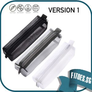 Translucent Mesh Colour Pencil Bag Zip Clear Pencil Case