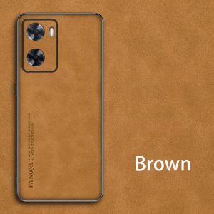 สำหรับ OPPO A57 4G A77s 2022โทรศัพท์กลับฝาครอบเคสกันกระแทกมือถือแฟชั่นผ้าฝ้ายหรูหราหนังไม่มีลายนิ้วมือ Anti Drop นุ่มยืดหยุ่น TPU Edge